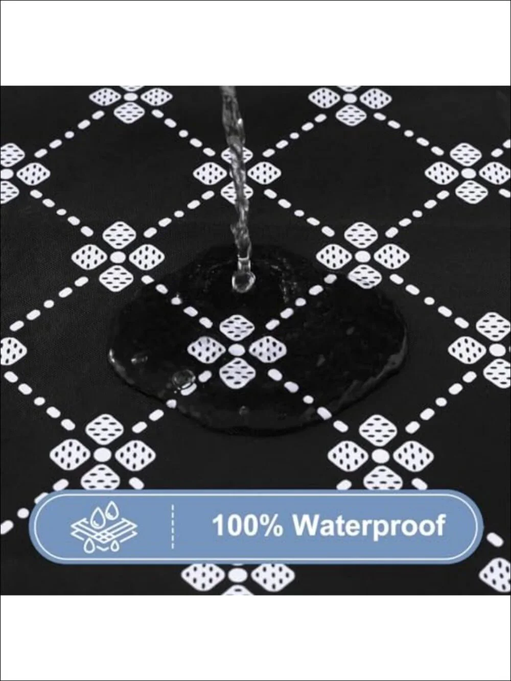 2 Pack Vinyl Fitted Tablecloth Flannel Back Waterproof Elastic Table Cover